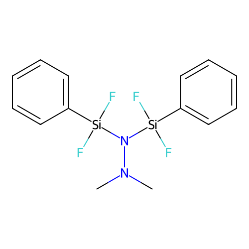 Hydrazine, 1,1-bis(difluorophenylsilyl)-2,2-dimethyl- structure