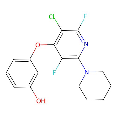 3-{[3-Chloro-2,5-difluoro-6-(piperidin-1-yl)pyridin-4-yl]oxy}phenol structure