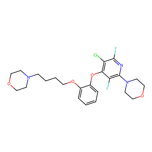 4-(4-(2-((3-chloro-2,5-difluoro-6-morpholinopyridin-4-yl)oxy)phenoxy)butyl)morpholine structure