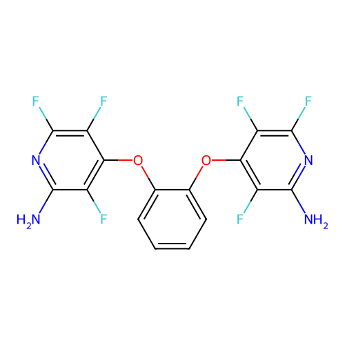 4,4'-(1,2-Phenylenebis(oxy))bis(3,5,6-trifluoropyridin-2-amine) structure