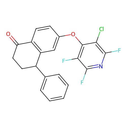 6-((3-chloro-2,5,6-trifluoropyridin-4-yl)oxy)-4-phenyl-3,4-dihydronaphthalen-1(2H)-one structure