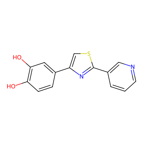 4-[2-(Pyridin-3-yl)-1,3-thiazol-4-yl]benzene-1,2-diol structure