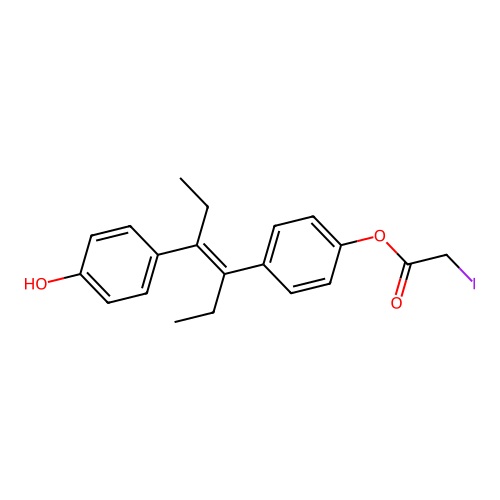 Iodoacetyldiethylstilbestrol structure