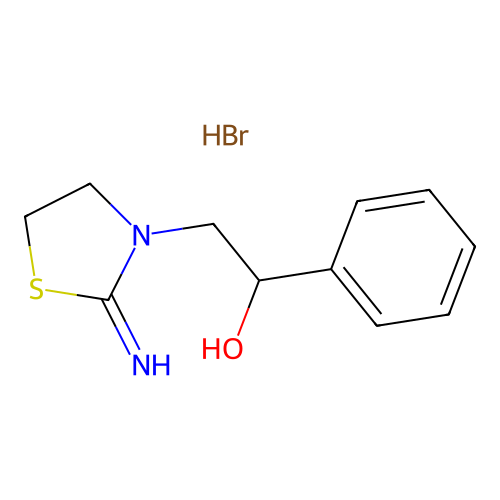 2-Imino-alpha-phenylthiazolidin-3-ethanol monohydrobromide structure