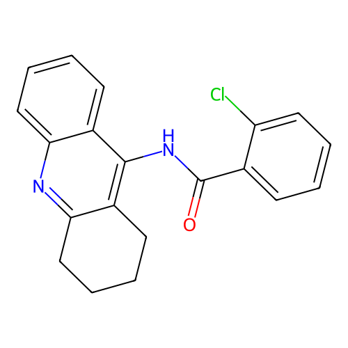 2-chloro-N-(1,2,3,4-tetrahydroacridin-9-yl)benzamide structure