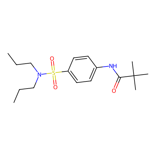 N-[4-(dipropylsulfamoyl)phenyl]-2,2-dimethylpropanamide structure