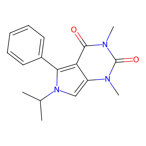 6-isopropyl-1,3-dimethyl-5-phenyl-1H-pyrrolo[3,4-d]pyrimidine-2,4(3H,6H)-dione structure