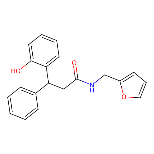 N-(furan-2-ylmethyl)-3-(2-hydroxyphenyl)-3-phenylpropanamide structure