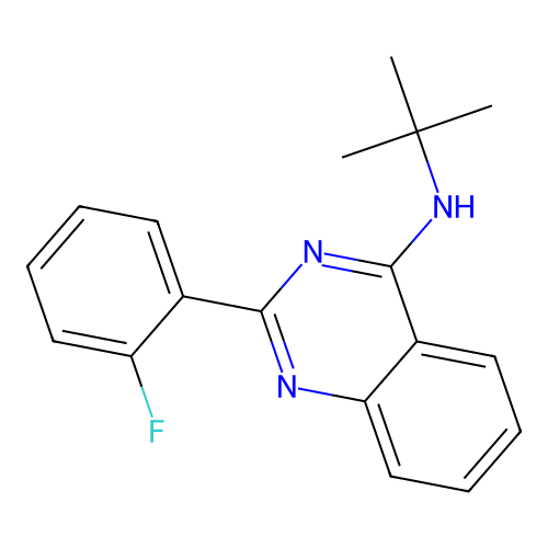 N-tert-butyl-2-(2-fluorophenyl)quinazolin-4-amine structure