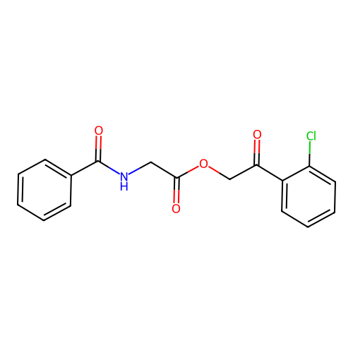 2-(2-Chlorophenyl)-2-oxoethyl (benzoylamino)acetate structure