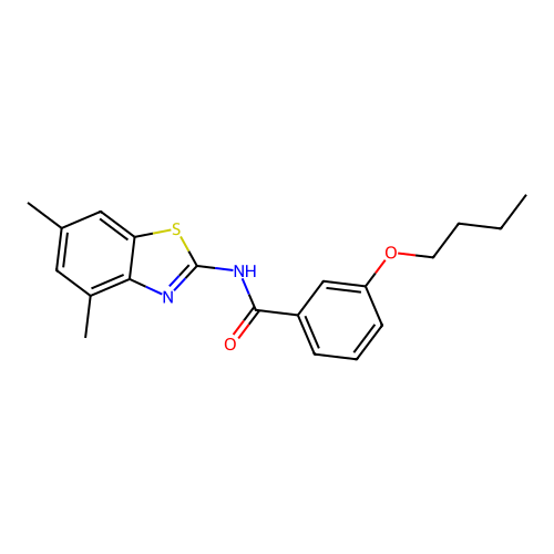 3-butoxy-N-(4,6-dimethyl-1,3-benzothiazol-2-yl)benzamide structure