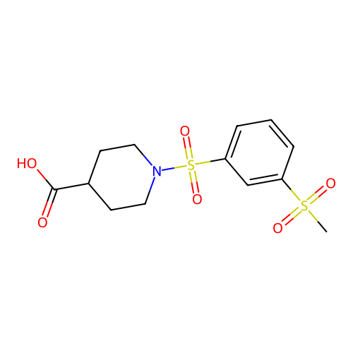 1-(3-methylsulfonylphenyl)sulfonylpiperidine-4-carboxylic Acid structure