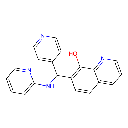 7-[Pyridin-4-yl(pyridin-2-ylamino)methyl]quinolin-8-ol structure