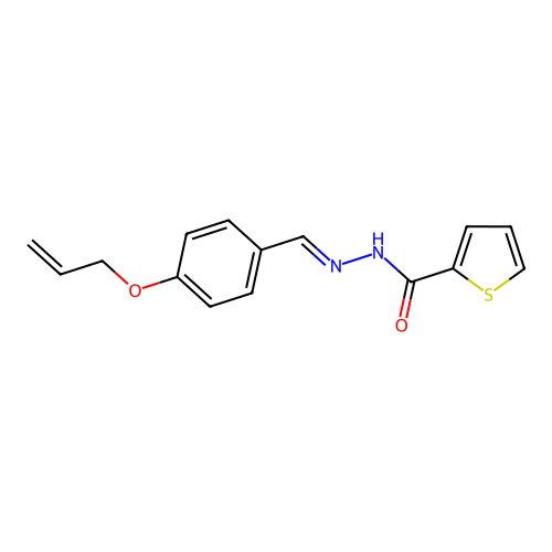 N-[(4-prop-2-enoxyphenyl)methylideneamino]thiophene-2-carboxamide structure