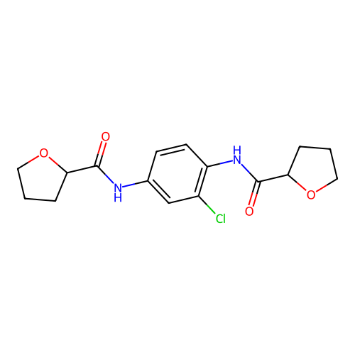 N-[3-chloro-4-(oxolane-2-carbonylamino)phenyl]oxolane-2-carboxamide structure