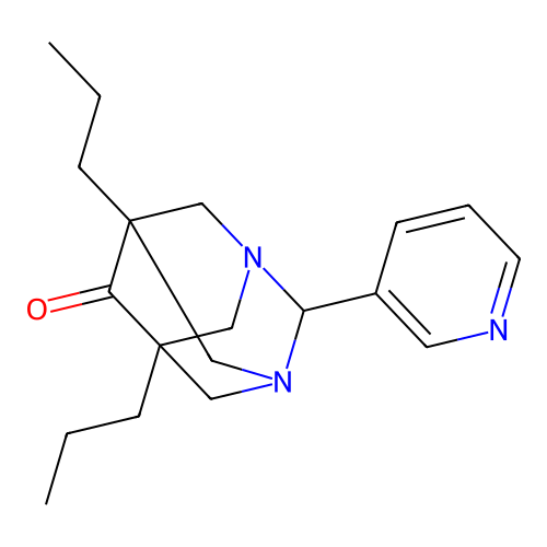 Tricyclo[3.3.1.1(3,7)]decan-6-one, 5,7-dipropyl-2-pyridin-3-yl-1,3-diaza- structure