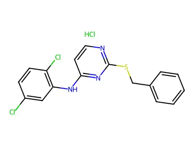 2-(benzylthio)-N-(2,5-dichlorophenyl)-4-pyrimidinamine structure