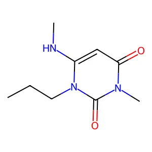 3-methyl-6-(methylamino)-1-propylpyrimidine-2,4(1H,3H)-dione structure