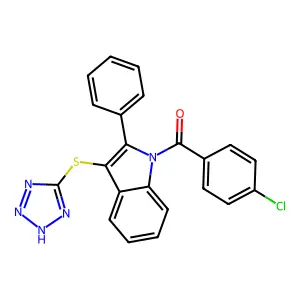 1H-Indole, 1-(4-chlorobenzoyl)-2-phenyl-3-(1H-tetrazol-5-ylthio)- structure