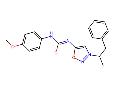 N-[[(4-Methoxyphenyl)amino]carbonyl]-3-(1-methyl-2-phenylethyl)sydnone Imine structure