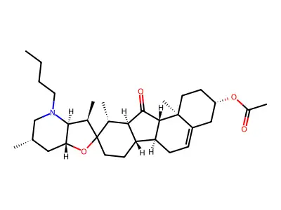 N-Butyl-12-beta,13-alpha-dihydrojervine, 3-acetate structure