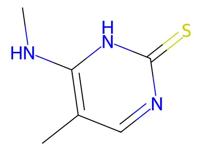 5-methyl-6-(methylamino)-1H-pyrimidine-2-thione structure