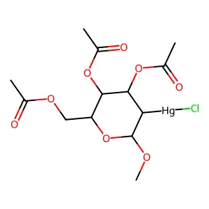 Glucopyranoside, methyl 2-(chloromercurio)-2-deoxy-, triacetate structure