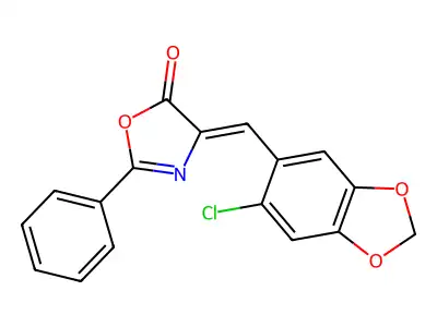 4-[(6-Chloro-1,3-benzodioxol-5-yl)methylidene]-2-phenyl-1,3-oxazol-5-one structure