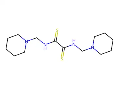 N,N'-bis(piperidin-1-ylmethyl)ethanedithioamide structure