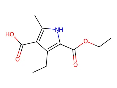 5-(Ethoxycarbonyl)-4-ethyl-2-methyl-1H-pyrrole-3-carboxylic acid structure