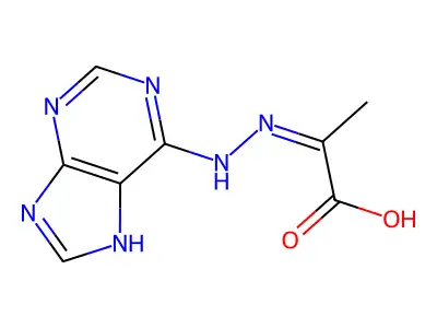 2-(7H-purin-6-ylhydrazinylidene)propanoic acid structure