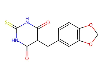 5-(1,3-benzodioxol-5-ylmethyl)-2-sulfanylidene-1,3-diazinane structure