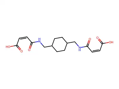 (2Z,2'Z)-4,4'-[Cyclohexane-1,4-diylbis(methyleneazanediyl)]bis(4-oxobut-2-enoic acid) structure
