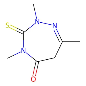 5H-1,2,4-Triazepin-5-one, 2,3,4,6-tetrahydro-2,4,7-trimethyl-3-thioxo- structure