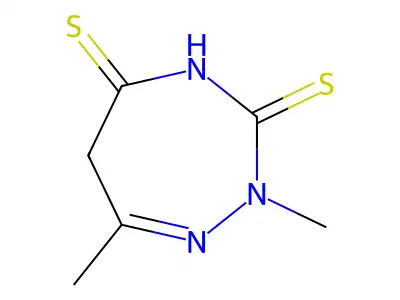2H-1,2,4-Triazepine-3,5(4H,6H)-dithione, 2,7-dimethyl- structure