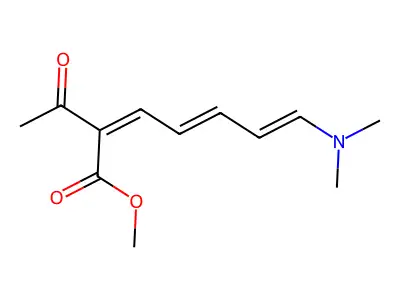 Methyl 2-acetyl-7-(dimethylamino)hepta-2,4,6-trienoate structure
