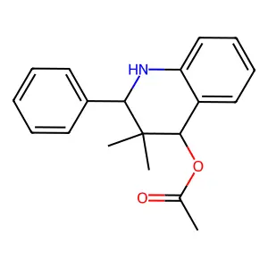 3,3-Dimethyl-2-phenyl-1,2,3,4-tetrahydro-4-quinolinyl acetate structure