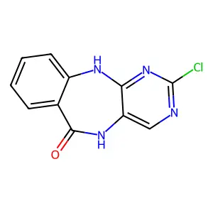 6H-Pyrimido(4,5-b)(1,4)benzodiazepin-6-one, 2-chloro-5,11-dihydro- structure