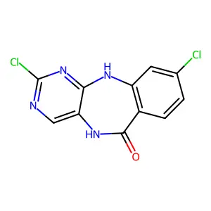 6H-Pyrimido(4,5-b)(1,4)benzodiazepin-6-one, 2,9-dichloro-5,11-dihydro- structure