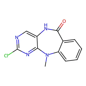6H-Pyrimido(4,5-b)(1,4)benzodiazepin-6-one, 2-chloro-5,11-dihydro-11-methyl- structure