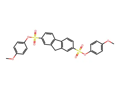 Bis(4-methoxyphenyl) 9H-fluorene-2,7-disulfonate structure