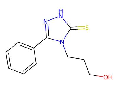 3-(3-phenyl-5-sulfanyl-4H-1,2,4-triazol-4-yl)-1-propanol structure