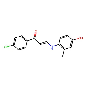 (E)-1-(4-chlorophenyl)-3-(4-hydroxy-2-methylanilino)prop-2-en-1-one structure