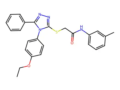 2-[[4-(4-ethoxyphenyl)-5-phenyl-1,2,4-triazol-3-yl]sulfanyl]-N-(3-methylphenyl)acetamide structure