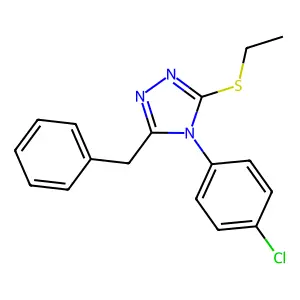 3-Benzyl-4-(4-chlorophenyl)-5-ethylsulfanyl-1,2,4-triazole structure