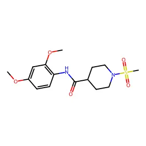 N-(2,4-dimethoxyphenyl)-1-methylsulfonylpiperidine-4-carboxamide structure