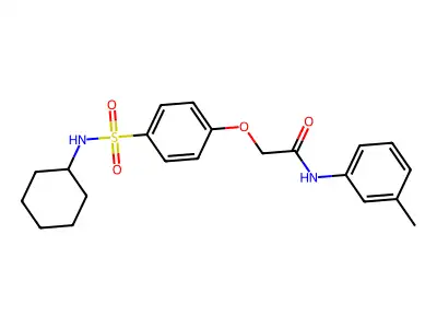 2-[4-(cyclohexylsulfamoyl)phenoxy]-N-(3-methylphenyl)acetamide structure