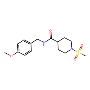 N-[(4-methoxyphenyl)methyl]-1-methylsulfonylpiperidine-4-carboxamide structure
