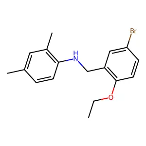 N-[(5-bromo-2-ethoxyphenyl)methyl]-2,4-dimethylaniline structure