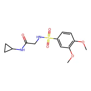 N-cyclopropyl-2-[(3,4-dimethoxyphenyl)sulfonylamino]acetamide structure